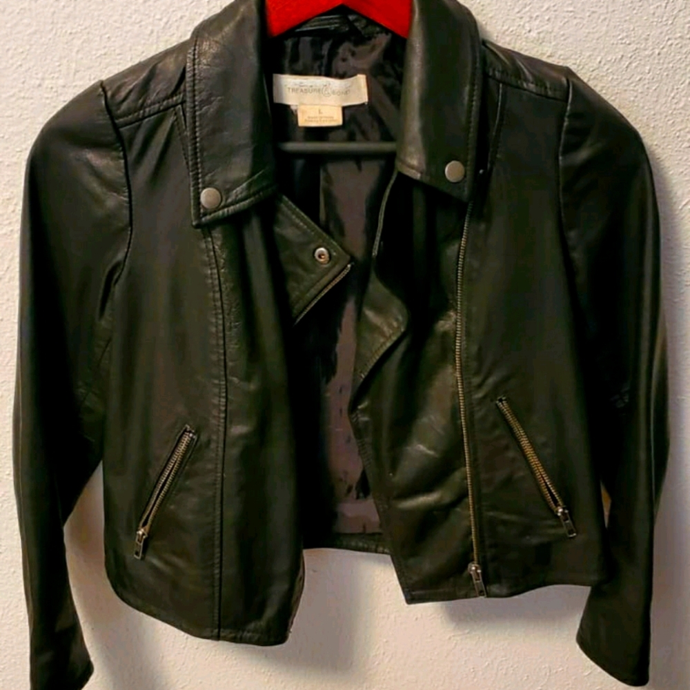 Girls leather moto jacket